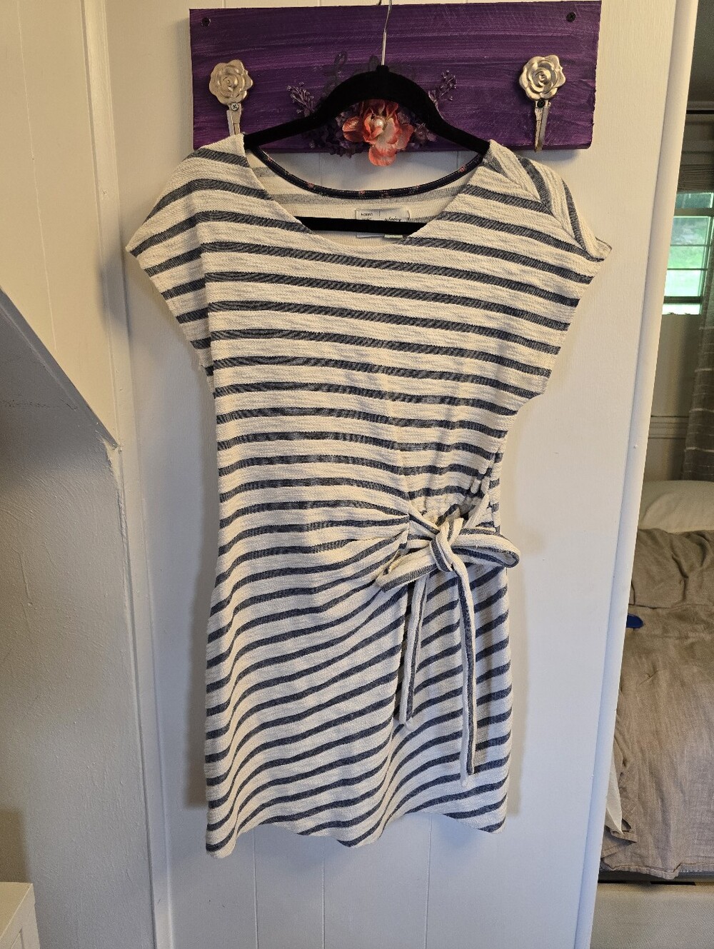 Saturday/Sunday Anthropologie Yael Striped Tie Waist Dress